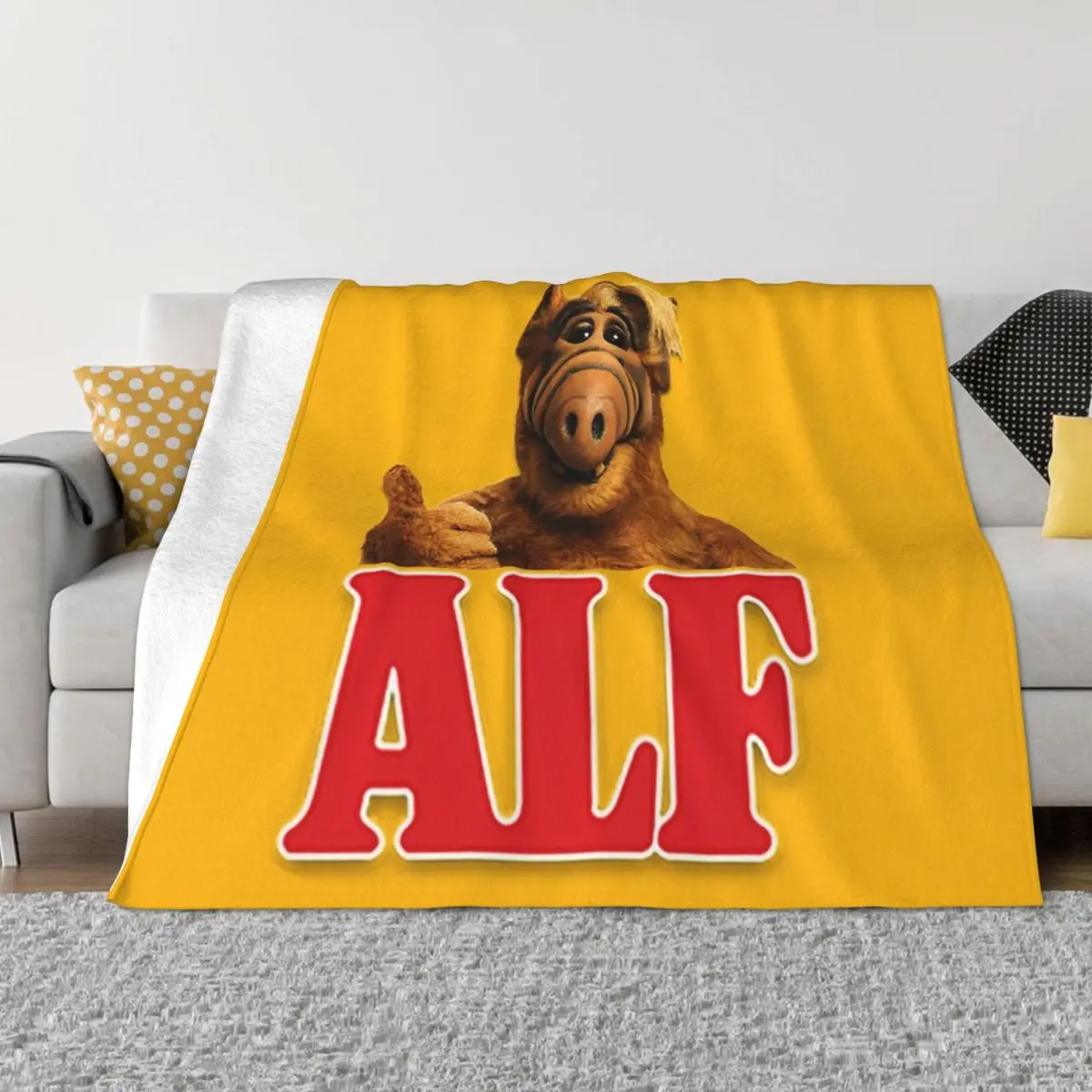 

Ultra-Soft Fleece ALF Alien Life Form Throw Blanket Warm Flannel Alien Life Form Blankets for Bedroom Office Sofa Bedspreads