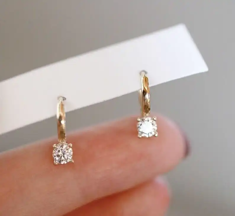 Pass Diamond Tester Белое золото 18 карат Fn Стерлинговое серебро 925 пробы VVS Серьги-манжеты