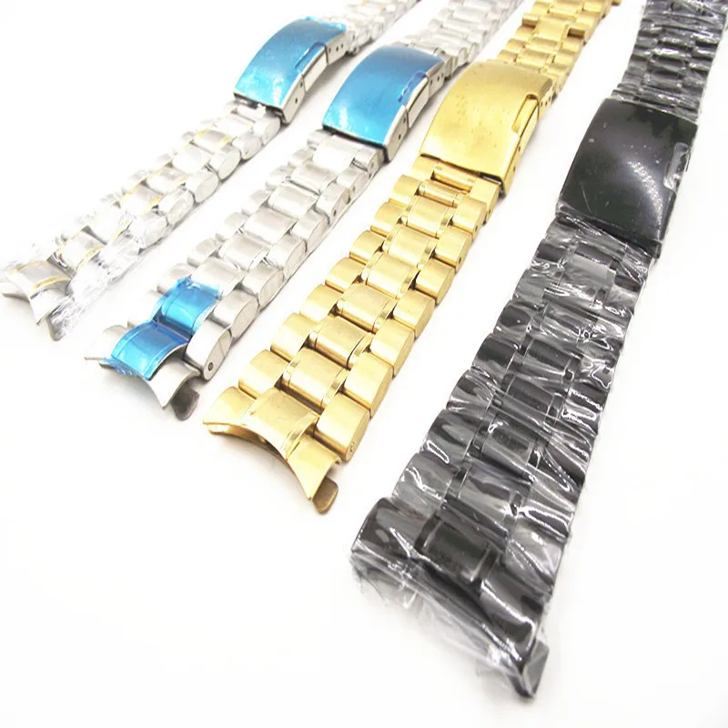 Wholesale 10PCS/Lot Solid Stainless Steel Watch Band Curved End Watch Strap 16MM 18MM 20MM 22MM 24MM 26MM 28MM Size Available