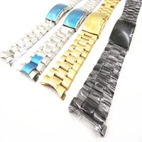 wholesale 10pcslot solid stainless steel watch band curved end watch strap 16mm 18mm 20mm 22mm 24mm 26mm 28mm size available