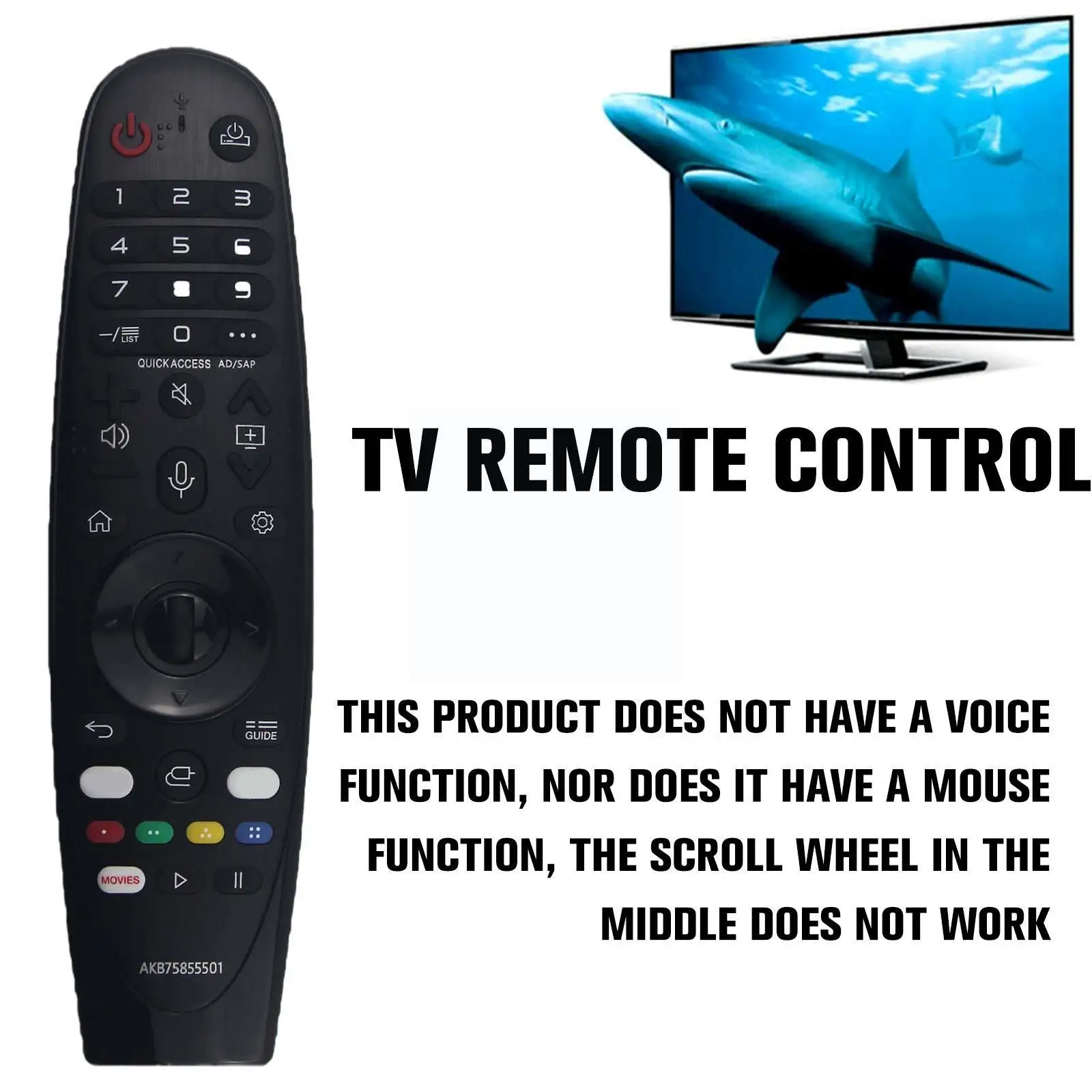 

Новый пульт дистанционного управления MR20GA No Magic Voice TV для LG TV AM-MR20GA AKB75855501, замена пульта дистанционного управления, необходима установка Batt ...