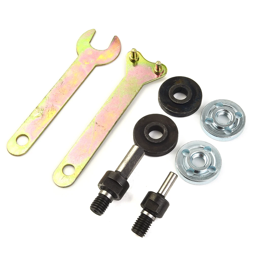 

6/10mm Spanner Connecting Rod kit 8 pcs Adapter Disc Electric drill For Angle Grinder Mandrel Wrench Useful Hot sale