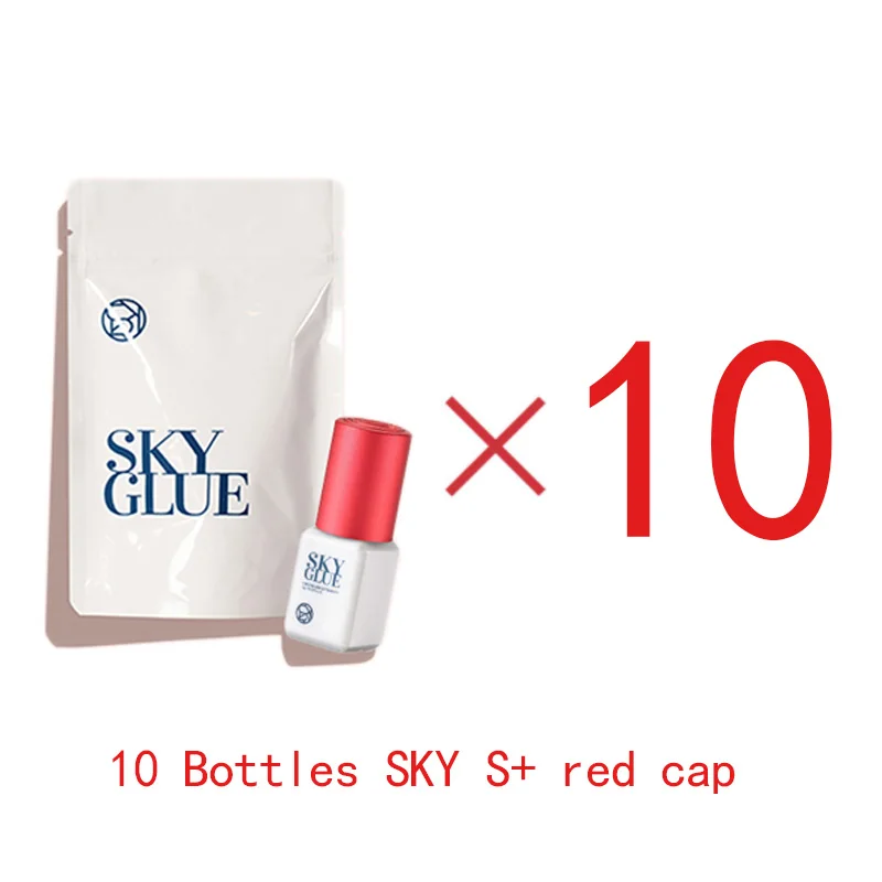 Клей SKY Red Cap Sky S + Plus для наращивания ресниц, 10 бутылок, 5 мл, корейские принадлежности для наращивания накладных ресниц, инструменты для макияжа, частная этикетка