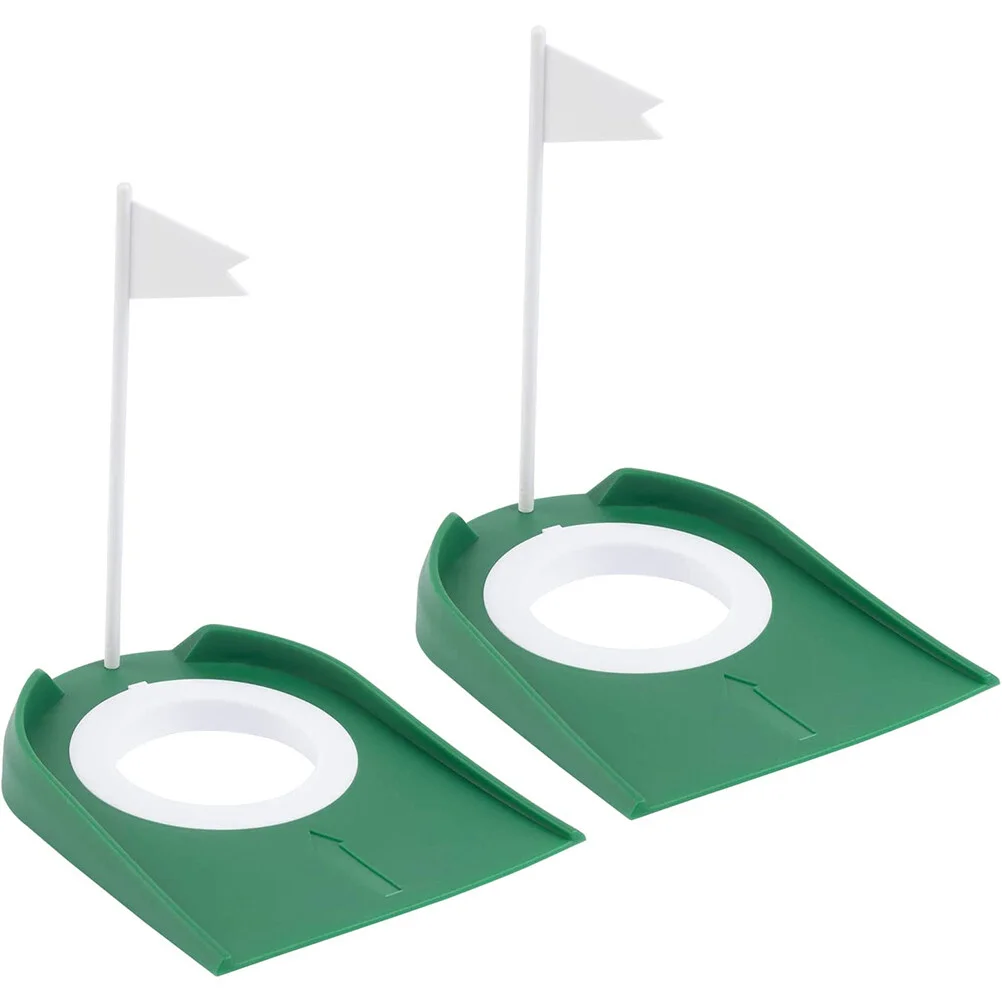 

2 Pcs Golf Putting Disc Aid Exercise Accessories Indoor Hole Golfs Training Practice Cup Plastic Balls Cups Putter