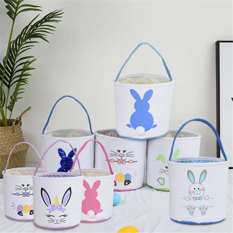 

2022 Happy Easter Decoration Easter Rabbit Eggs Basket Bunny Easter Party Decoration Supplies Tote Bags Party Favor Easter Decor