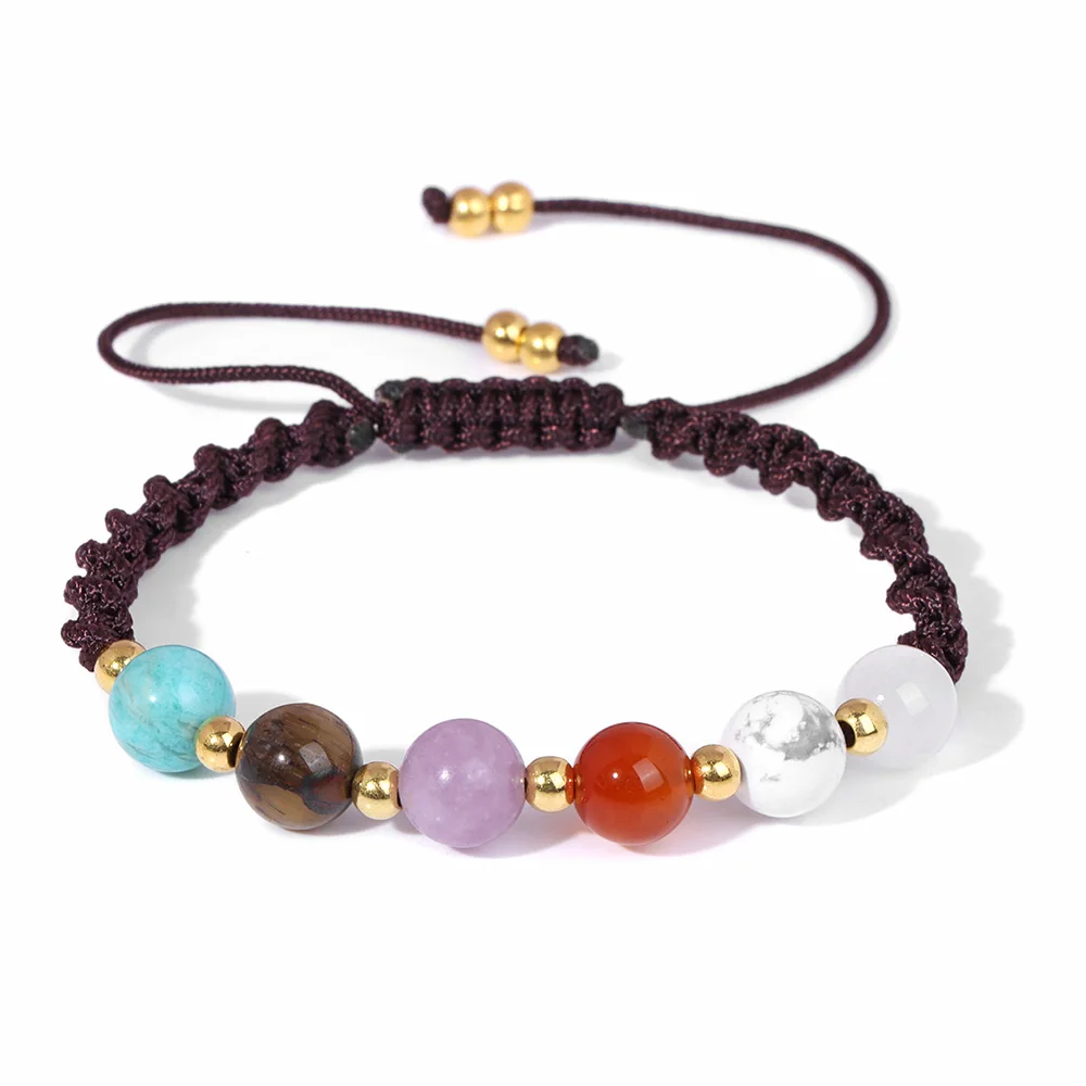 

Braid Adjustable Natural Stone Beaded Quartz Bracelets For Women Men 8mm Fashion Energy Ore Mineral Jewelry Friend Gifts
