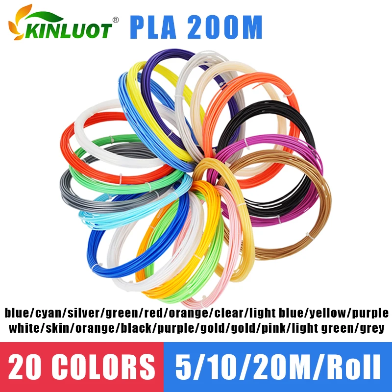 

Пластиковая нить для 3d-ручки, 20 рулонов, 20 цветов, 5 метров, диаметр 1,75 мм