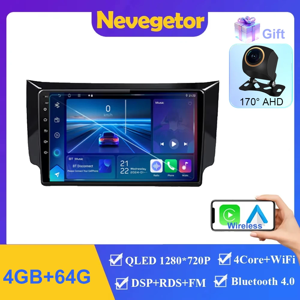 

Автомобильный радиоприемник на Android для Nissan Sylphy B17 Sentra 12 2012-2018, GPS-навигация, стереосистема, 5G WIFI, мультимедийный беспроводной Carplay