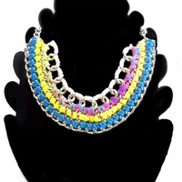 renya 3 colors ribbon woven short necklace handmade braided choker for women girls summer bohemia collor jewelry accessories
