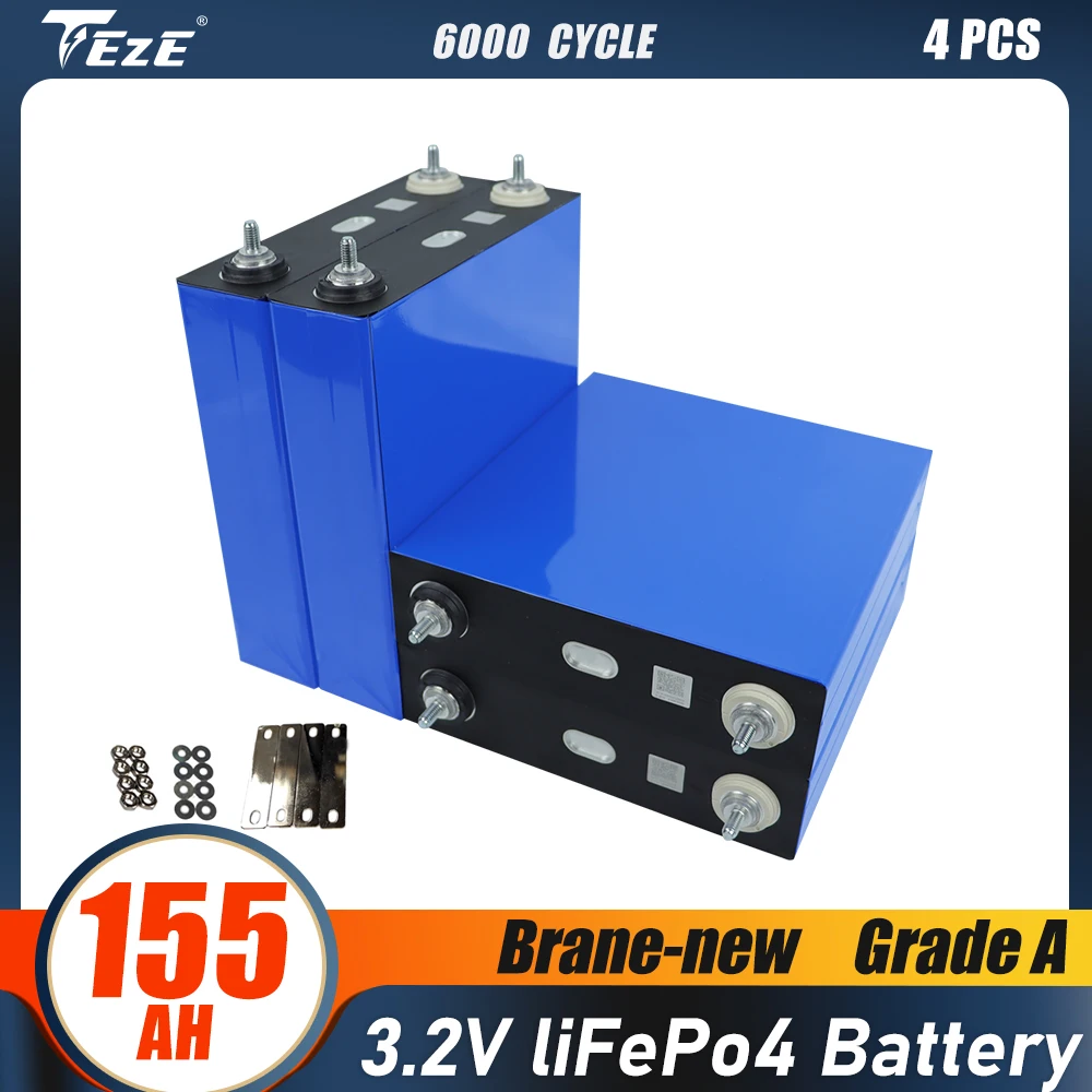 

155AH 200AH 230AH 280AH 340AH Rechargeable 3.2V Lifepo4 Battery Pack Deep Cycle for Boats Golf Carts EV Forklift EU UX Tax Free