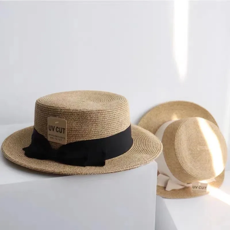 

202203-2509264 summer beach fine paper natural plant fiber bowknot classic lady fedoras cap women panama jazz hat