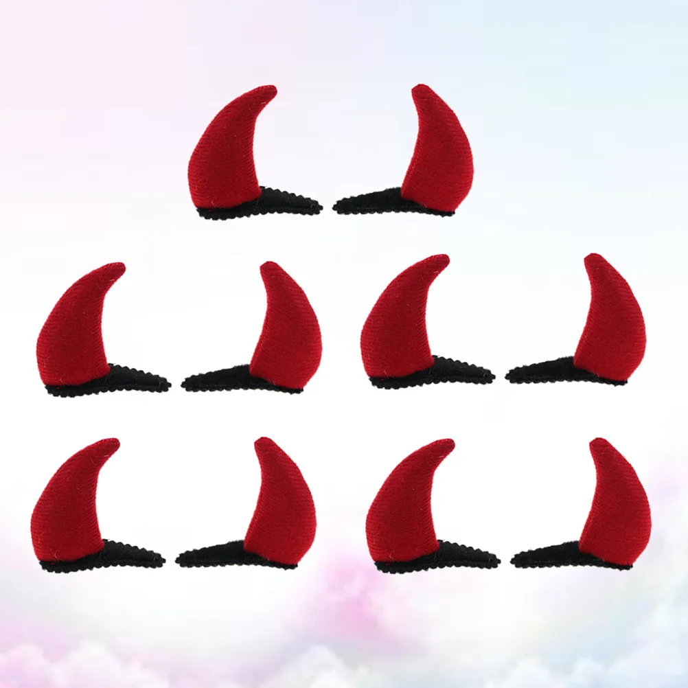 

10pcs Horns Hair Clip OX Horn Hairpin Costume Headwear Accessories Party Dress for Kids