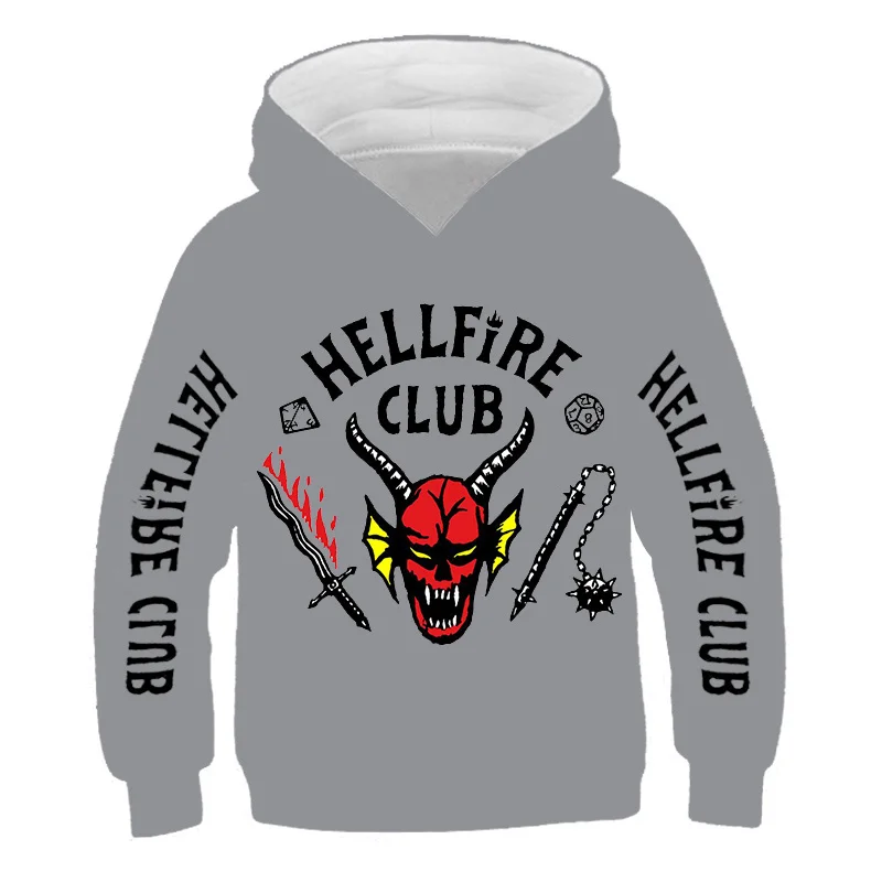 

Children Stranger Things 4 Hoodies Costumes Spring Autumn Fashion 4-14 Years Old Sweatshirts Clothing Cartoon Casual Hooded Tops