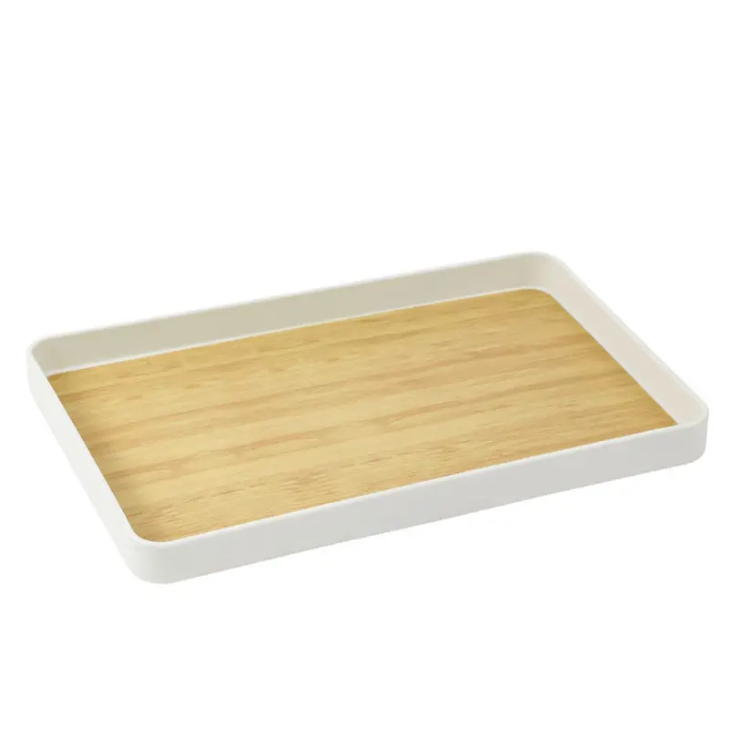 

Tea Tray Wood Grain Meal Tray Tea Cup Trays Storage Stand Trayhousehold Plastic Coffee Tea Cutlery Holder Food Bread Pan