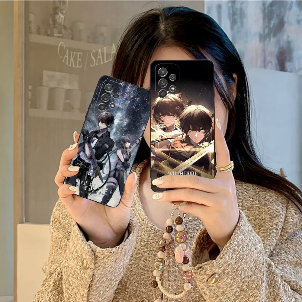 Wuthering Waves Rover Mobile Cell Phone Case for Samsung Galaxy A91 73 71 70 54 53 52 34 24 23 21 S 5G Black Cover Shell