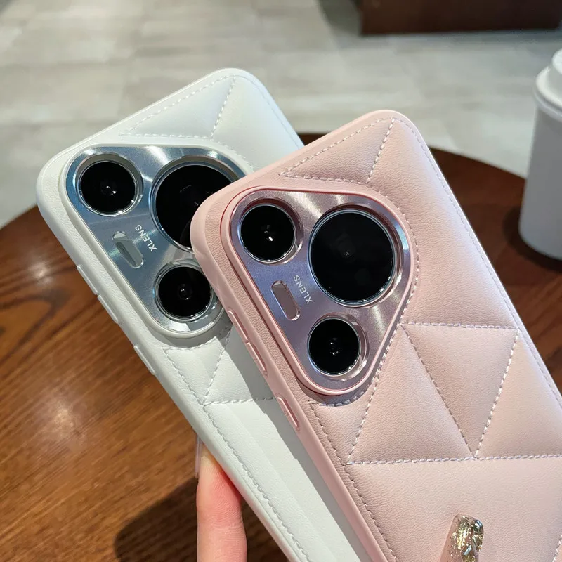 Для Huawei Pura 70 Pro Plus Ultra чехол ELVEV Красивый кожаный корпус с защитой объектива камеры