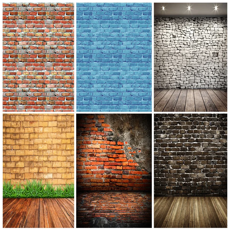 

ZHISUXI Vinyl Custom Vintage Brick Wall Wooden Floor Photography Backdrops Graffiti Photo Background Studio Prop 17056 TW-15
