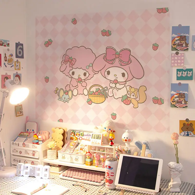 Sanrio мультфильм плакат настенные наклейки спальня девушка комната декор Mymelody Kuromi