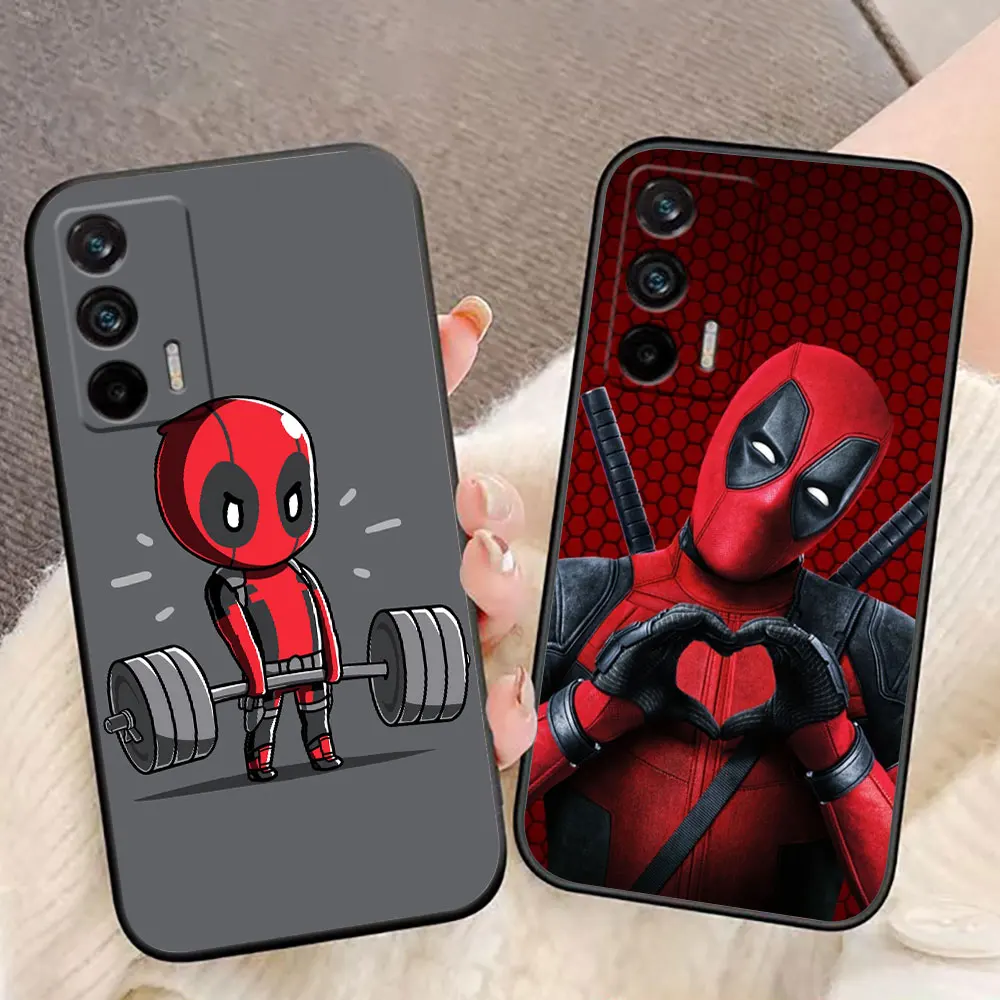 Чехол Marvel Hero Deadpool для Realme C11 C15 C20 C21 C21Y C30 C30S C33 C35 C55 C53 C63 C65 GT NEO 2 NARZO 50 X50 Funda Capa
