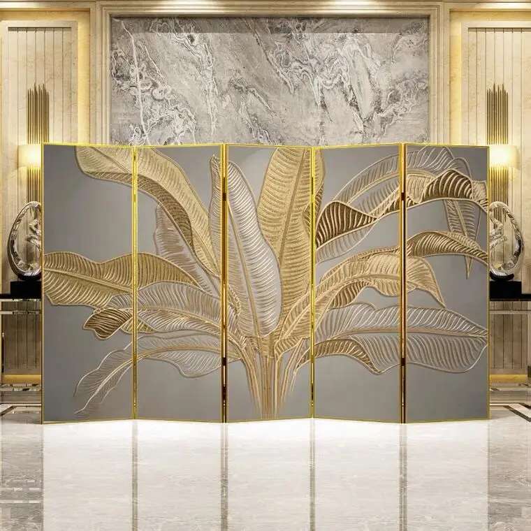 

Stainless Steel Screen, Light Luxury Art, Foldable Mobile Partition, Hotel Living Room Decoration SUS 304