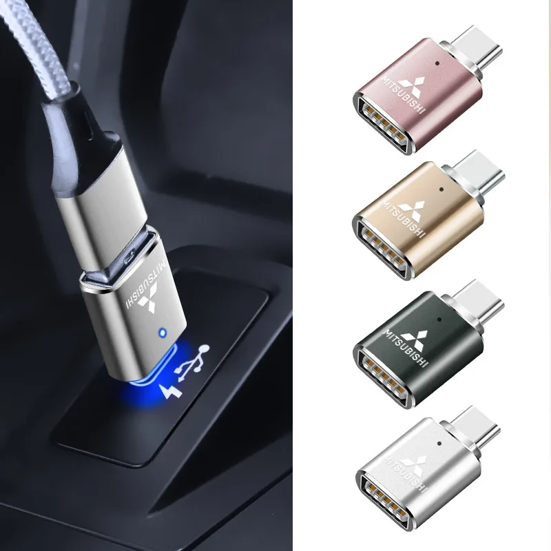 Адаптер USB-Type-C со светодиодной подсветкой OTG Micro Female разъем адаптера для Mitsubishi Delica
