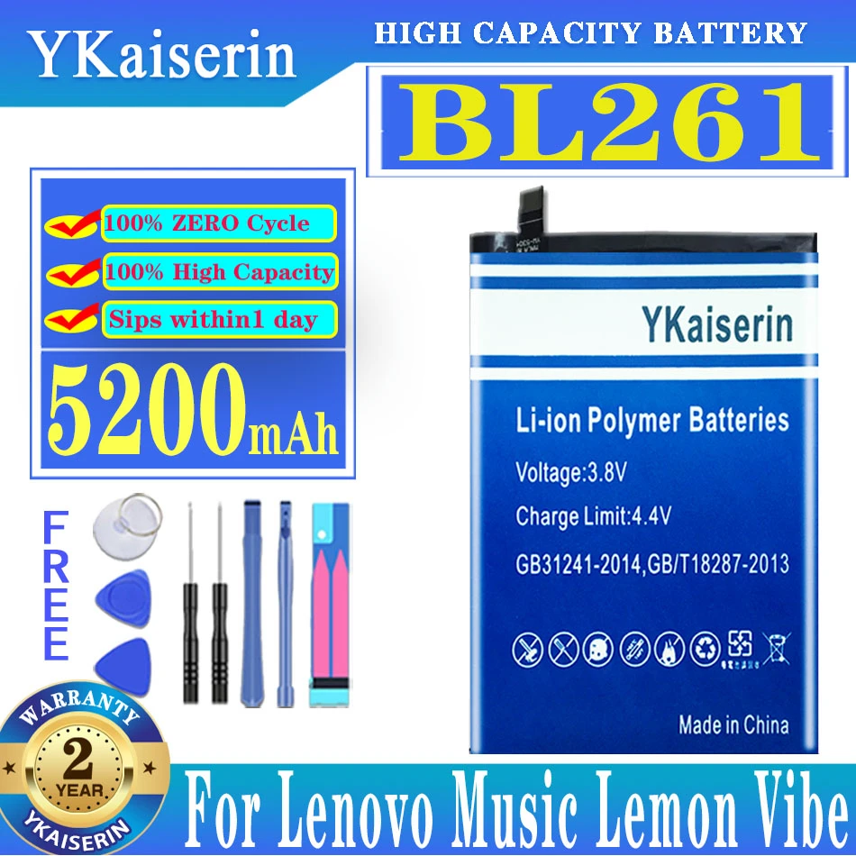 

BL287 BL261 Battery for Lenovo Vibe K5 Note Lemon A7020a40 A7020a48 K52t38 K52e78/K5 Note L38012 / K9 Note 6.0 Battery Bateria