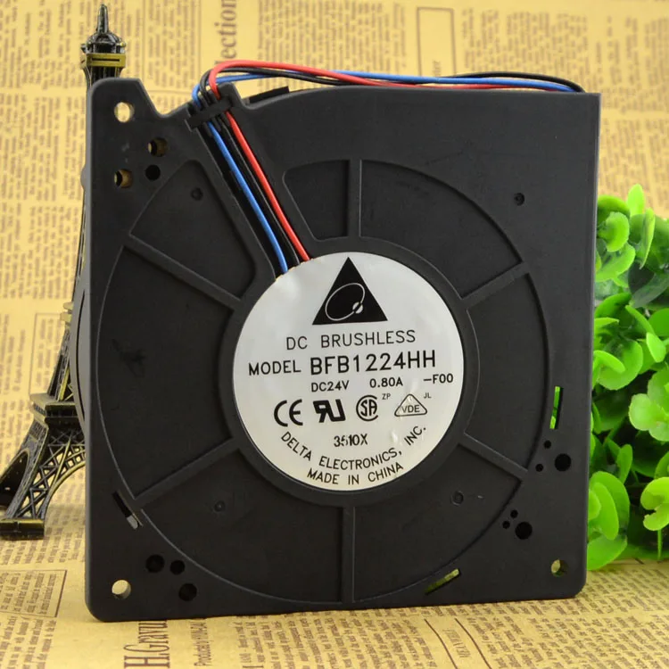 

DELTA 12CM 12032 TURBINE CENTRIFUGAL FAN 24V0.80A DOUBLE BALL BLOWER BFB1224HH