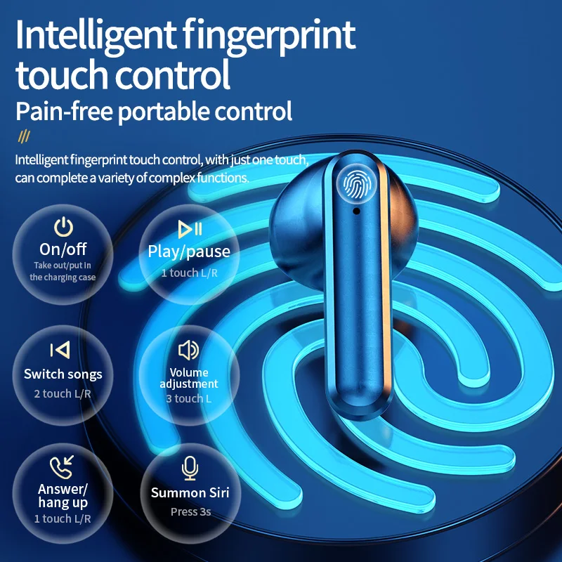 TWS спортивные Bluetooth-наушники с микрофоном и зарядным футляром (art.: 3920bf628cb68) - 3920bf628cb68