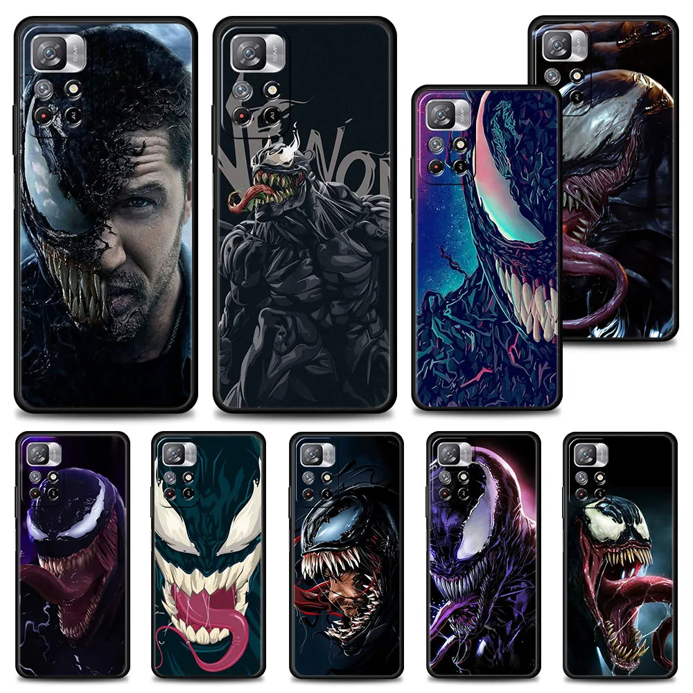 

Marvel Phone Case for Xiaomi Redmi note 9S 9 10 8 11 Pro Plus 7 8T 9T 11T 5G redmi 9c 9 k40 9A 10 8 7A Cover Venom Marvel