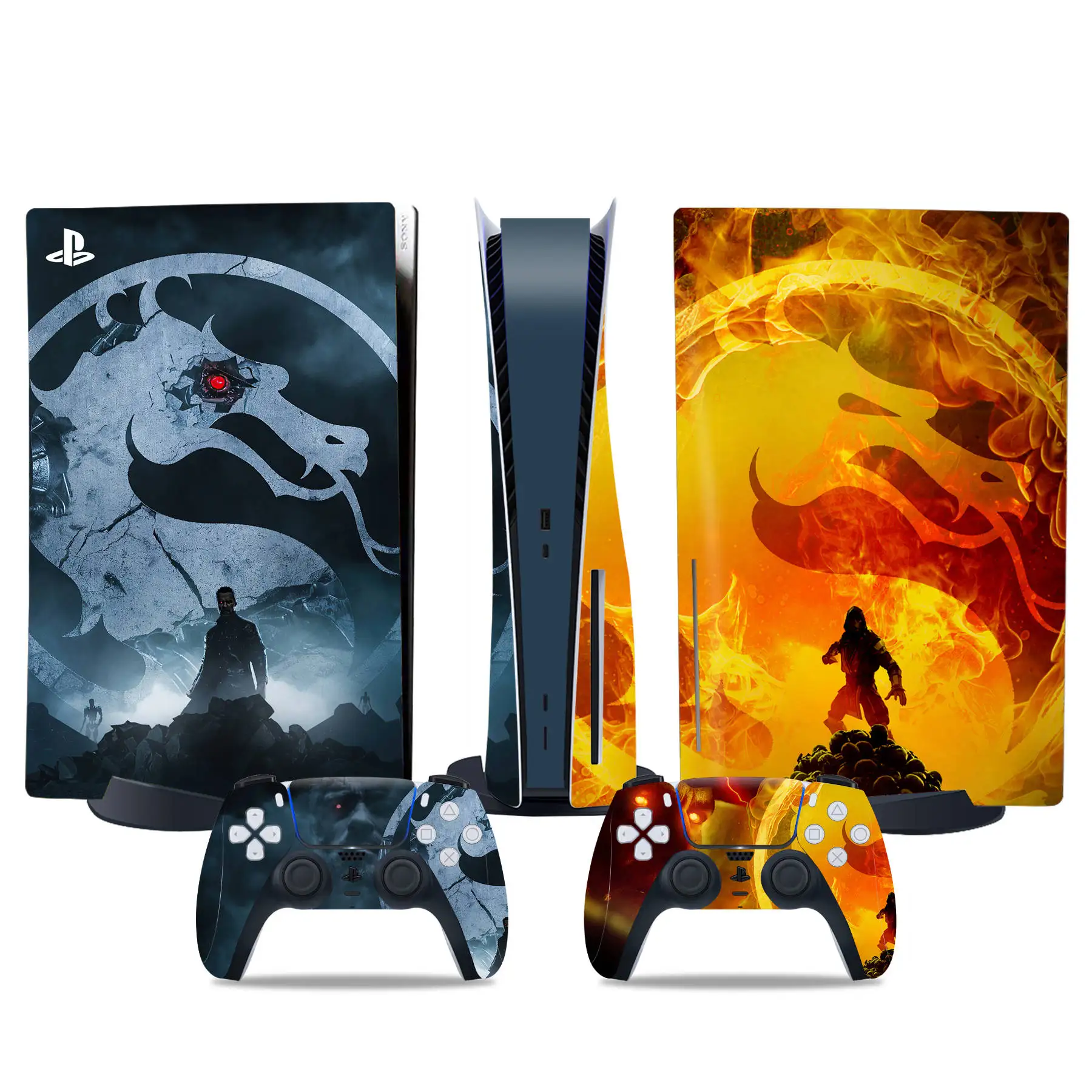 Наклейка Mortal Kombat PS5 для консоли и 2 контроллера