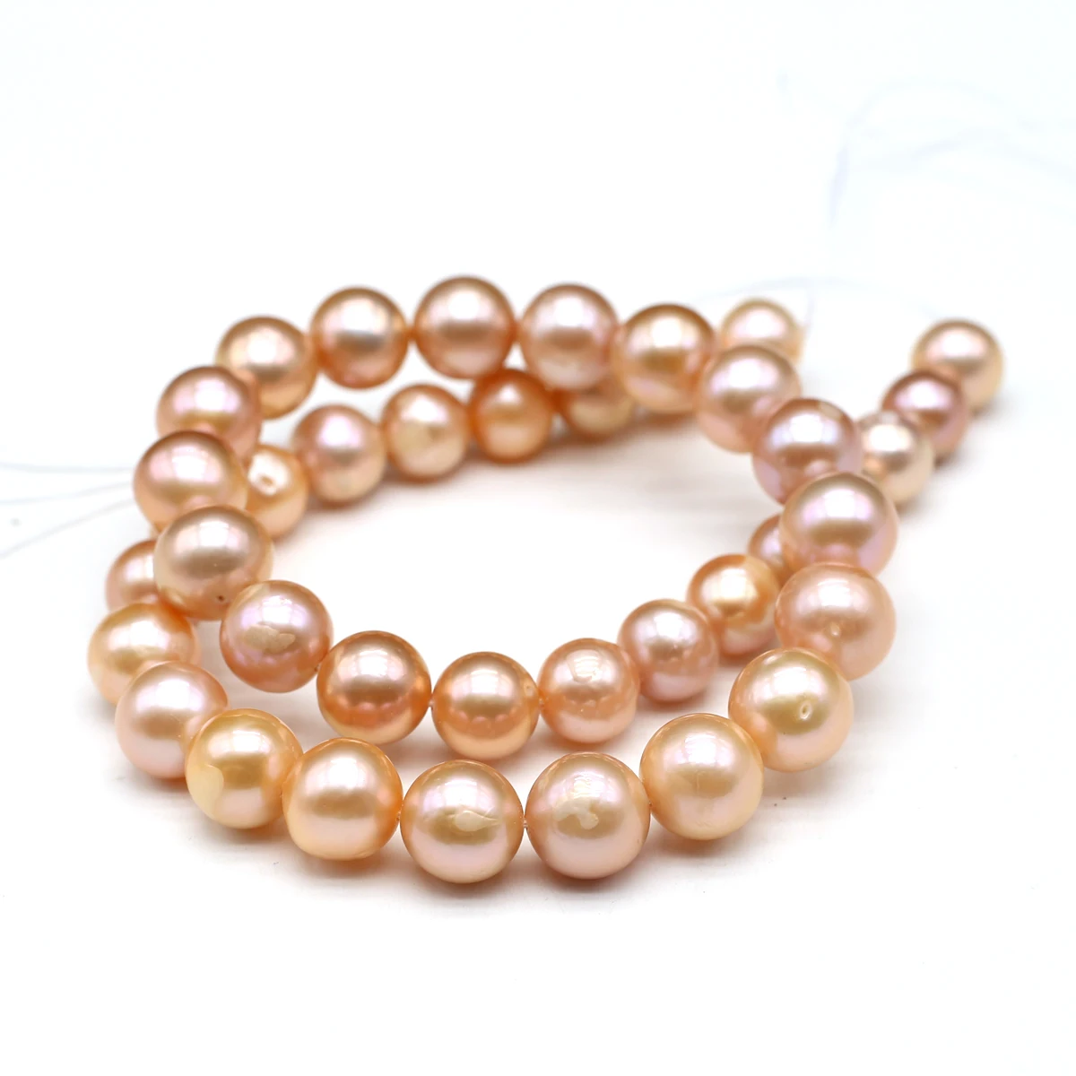 

10-11mm Natural Freshwater Pearl Rourd Beads Big Orange Pearl Spacer Beads For Jewelry Making DIY Bracelet Necklace Women Gift