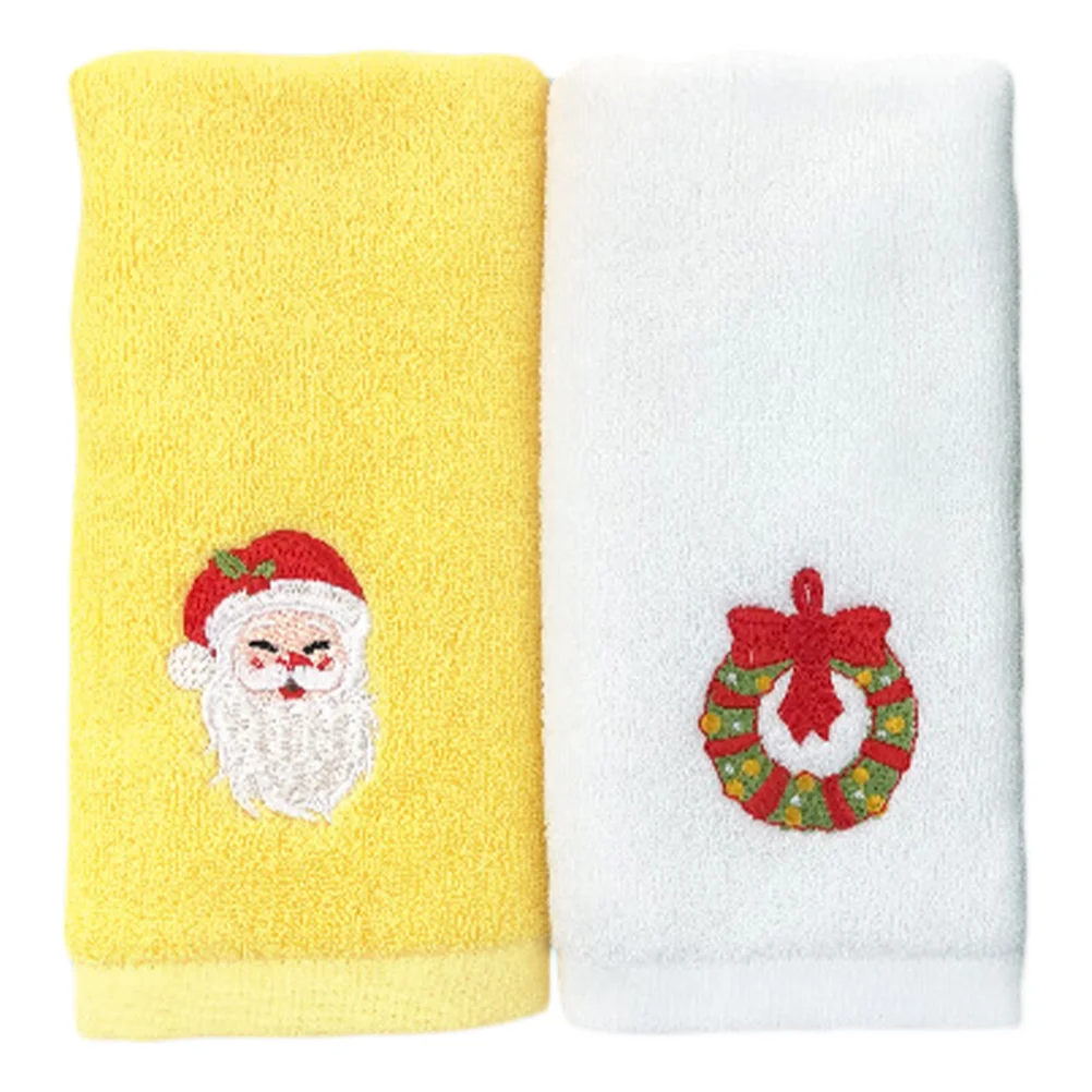 

Christmas Towel Towels Bathroomcotton Cleaning Decorations Facewashcloths Kitchen Wash Decoration Handcloth Basin Dish Green