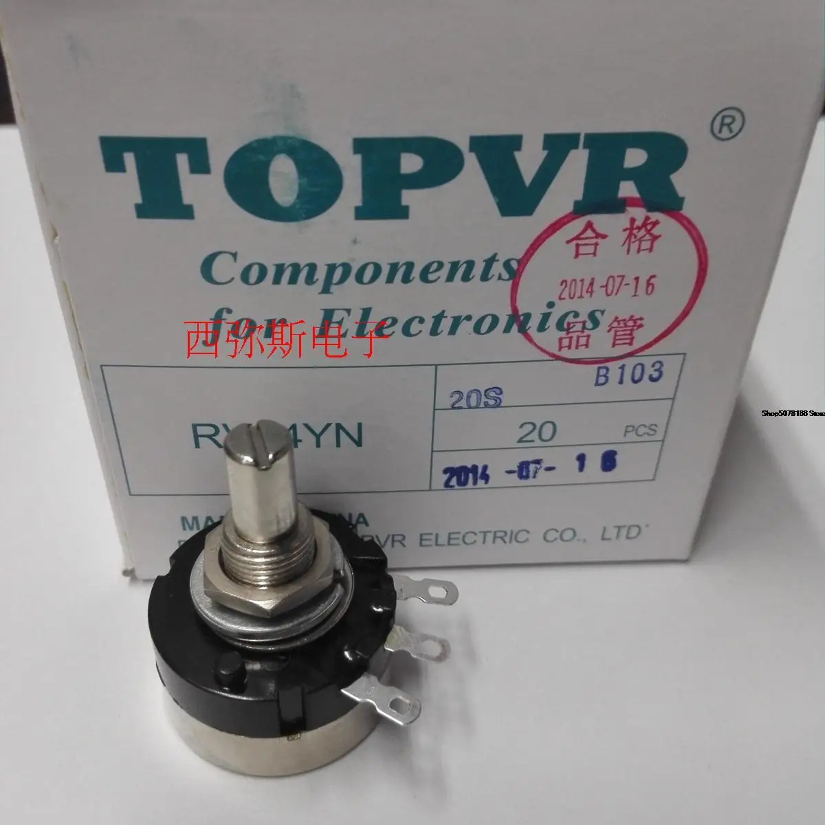 Подлинный одноповоротный потенциометр topvr rv24yn20sb103 b10k, преобразователь частоты, потенциометр с переменным сопротивлением