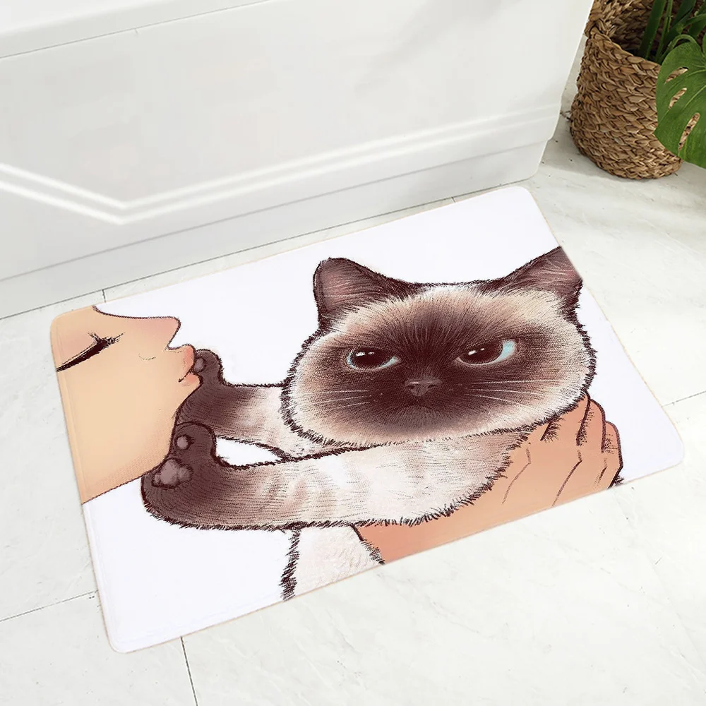 

Carpet Bedroom Mat Anti Slip Bathroom Washable Modern Rug For Home And Comfort Cartoon Cute Cat Lounge Rug Bath Mats Parlor Mat