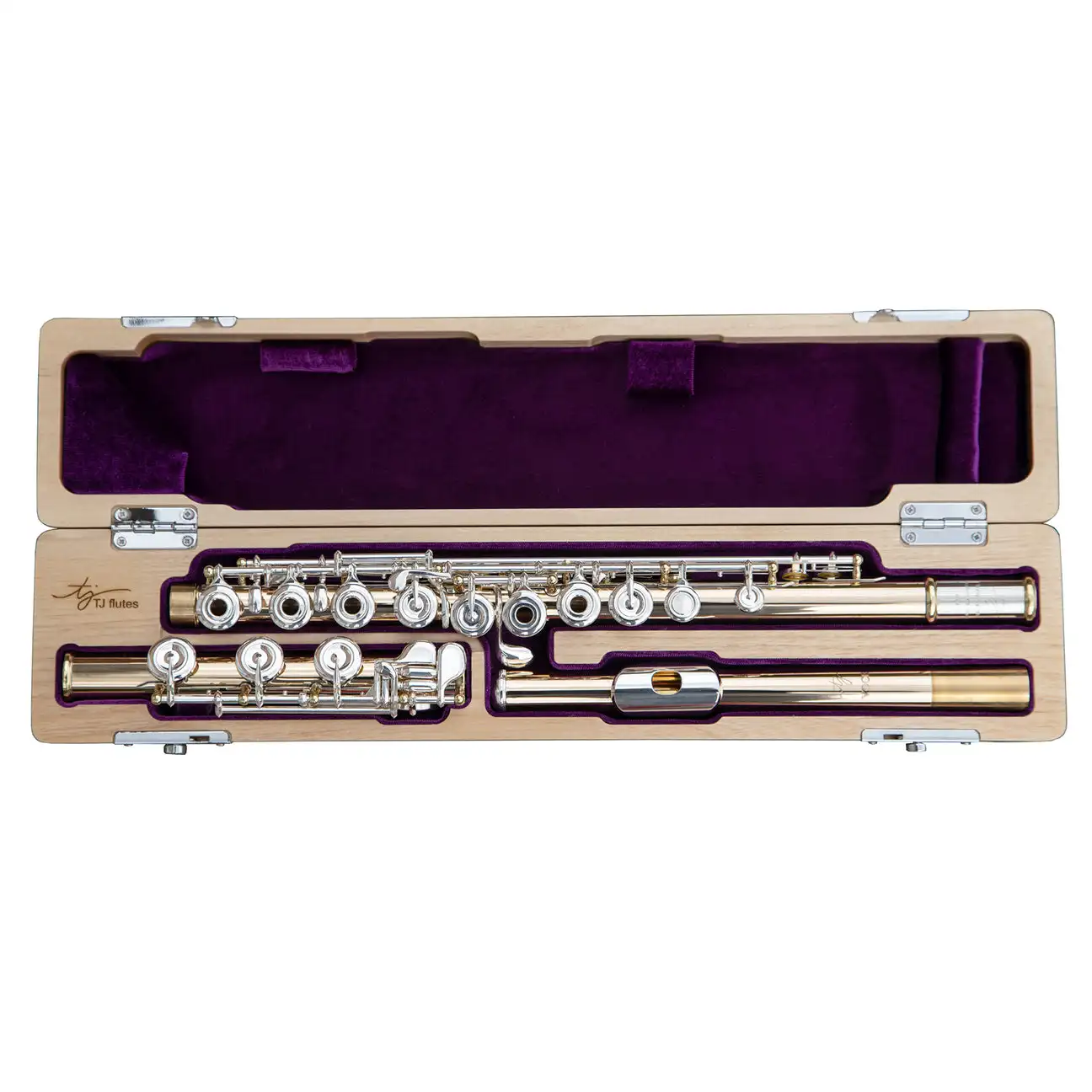 Trevor-James Copper Alloy Flute - offset G, split E mechanism Lip plate and riser Sterling Silver with wood Case