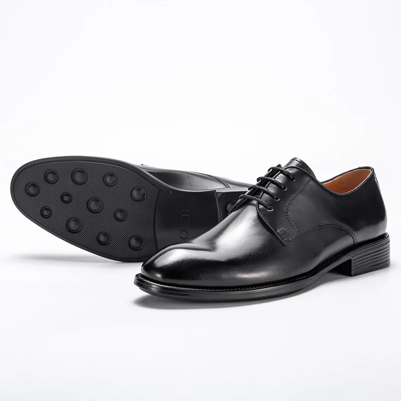 

Мужские деловые кожаные туфли CHCH, роскошные брендовые дизайнерские туфли на шнуровке, простые гладкие повседневные мужские туфли из воловьей кожи