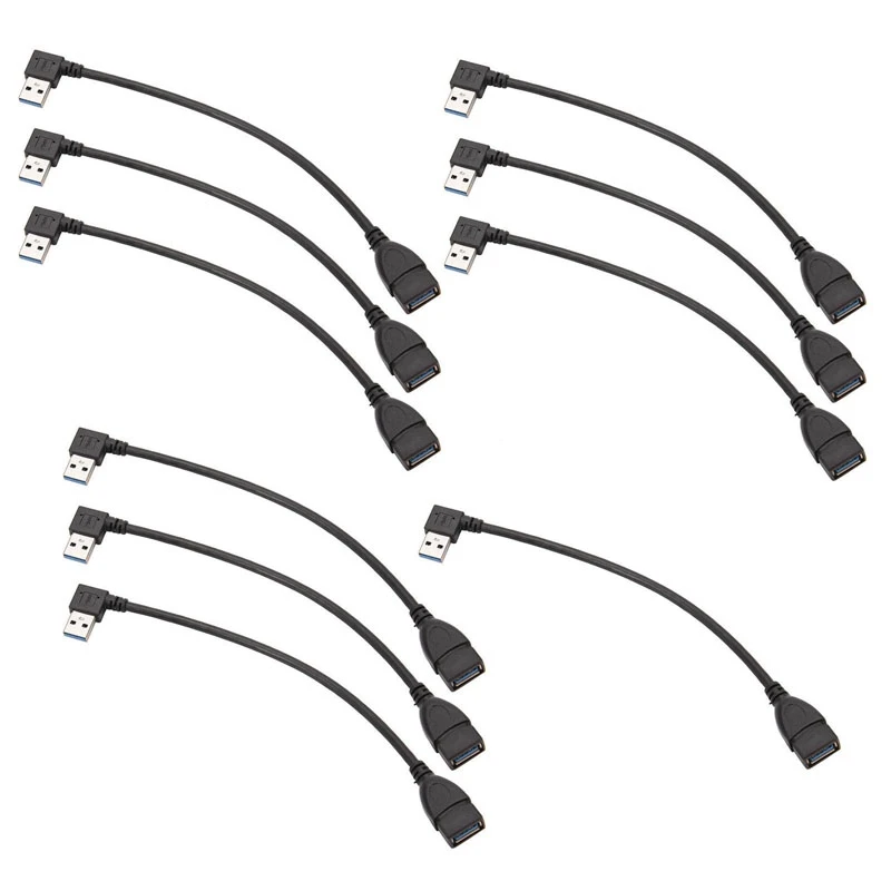 

10X USB 3.0 Angle 90 Degree Extension Cable Male To Female Adapter Cord Data Left