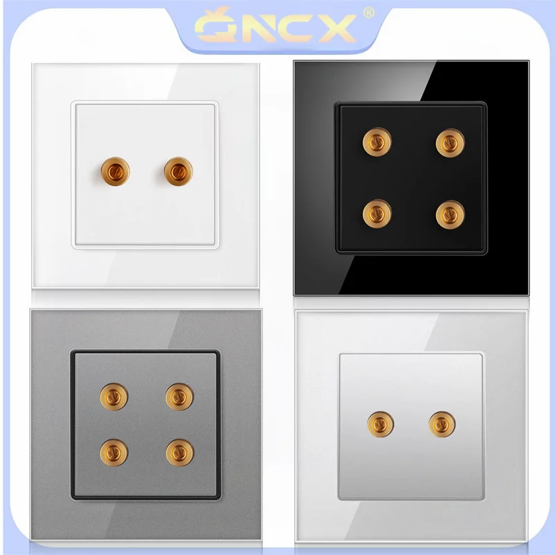 

Настенная панель, QNCX 86, с разъемом для аудио, для динамика, с выходом питания, из закаленного стекла, прозрачная