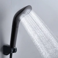 black shower sprinkler head filter pressurized bath hotel home bathroom water heater shower hand nozzle head base accessories