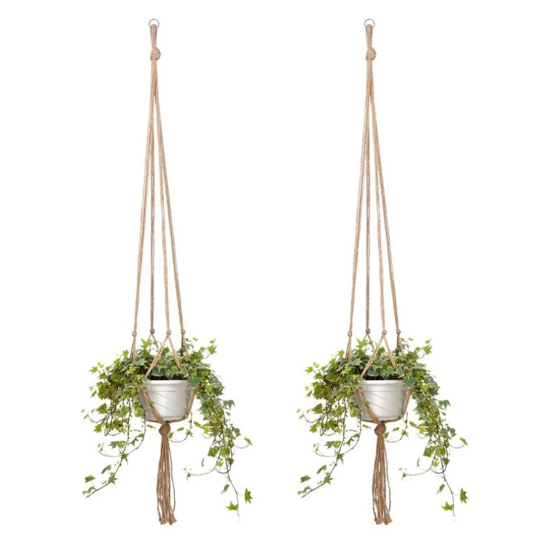 

Macrame Handmade Plant Hanger Baskets Flower Pots Holder Balcony Hanging Decoration Knotted Lifting Rope Home Garden Supplies