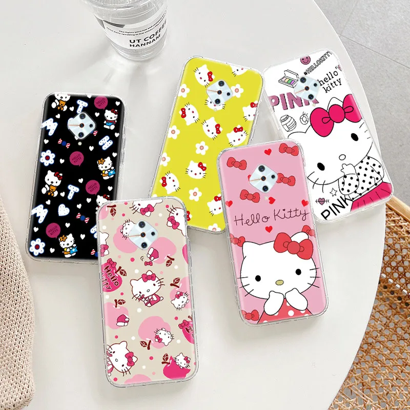 

Transparent Case for Infinix Hot 9 Lite 8 8I Play Note 7 Smart 4 4C 5 6 Pro Cover ETS-25 Lovely Kawaii Kitty