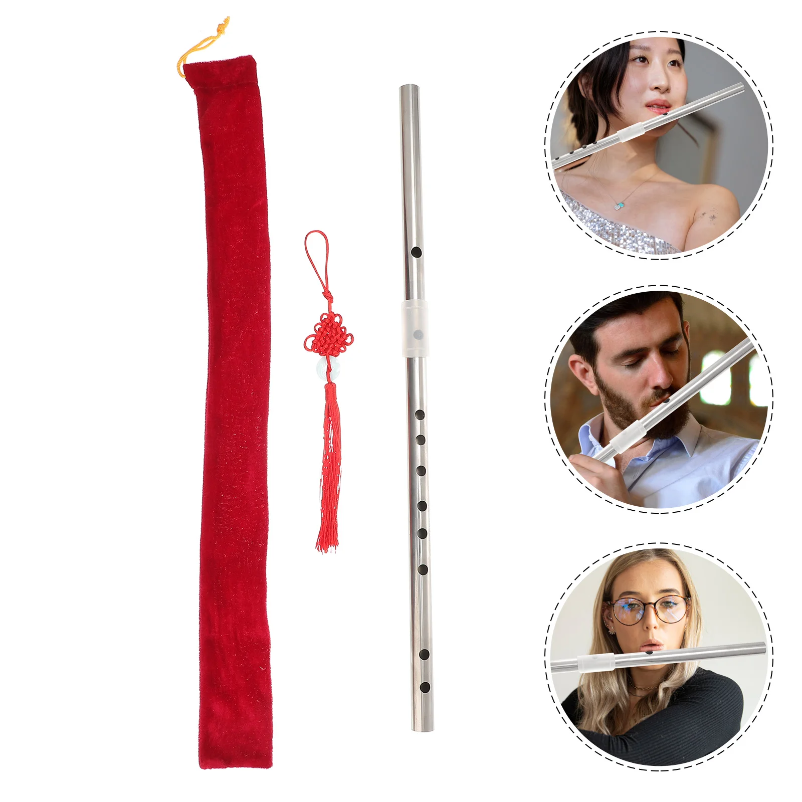 

Flute Chinese Dizi Instrument Metal Key Stainless Steel Student Portablemusicalfor Beginners Bitter