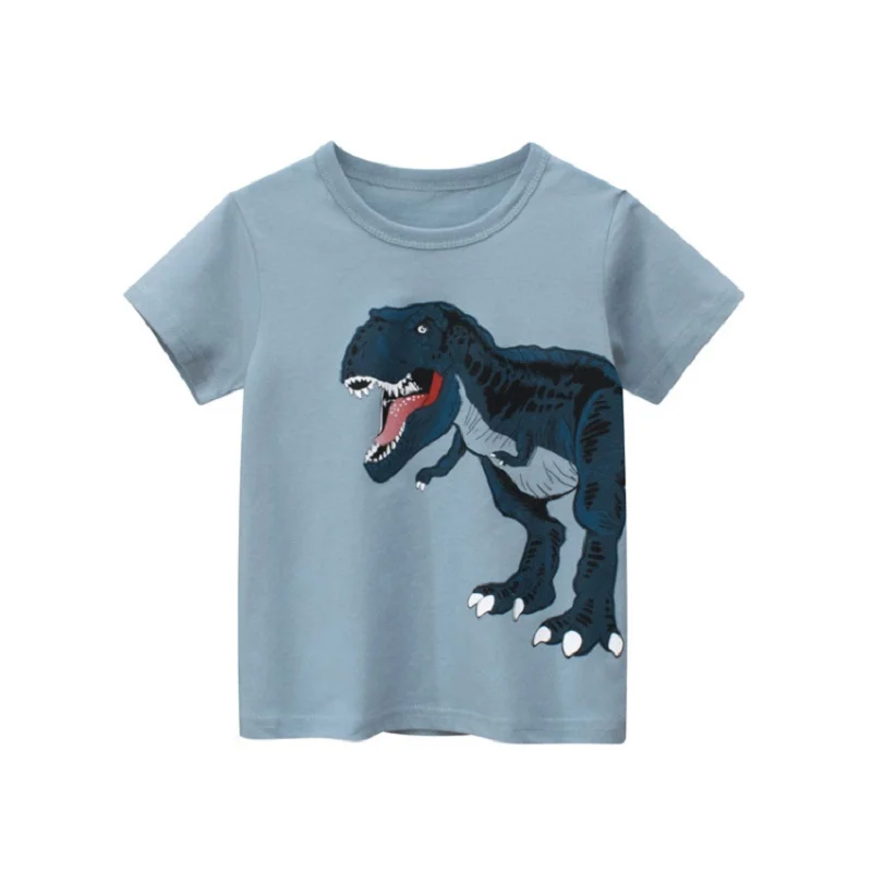 

Brand Summer New 2022 Kids Clothes Short Sleeve Cartoon Dinosaur T-Shirt Boys Fashion O-Neck Cotton Top Tees Dropshipping