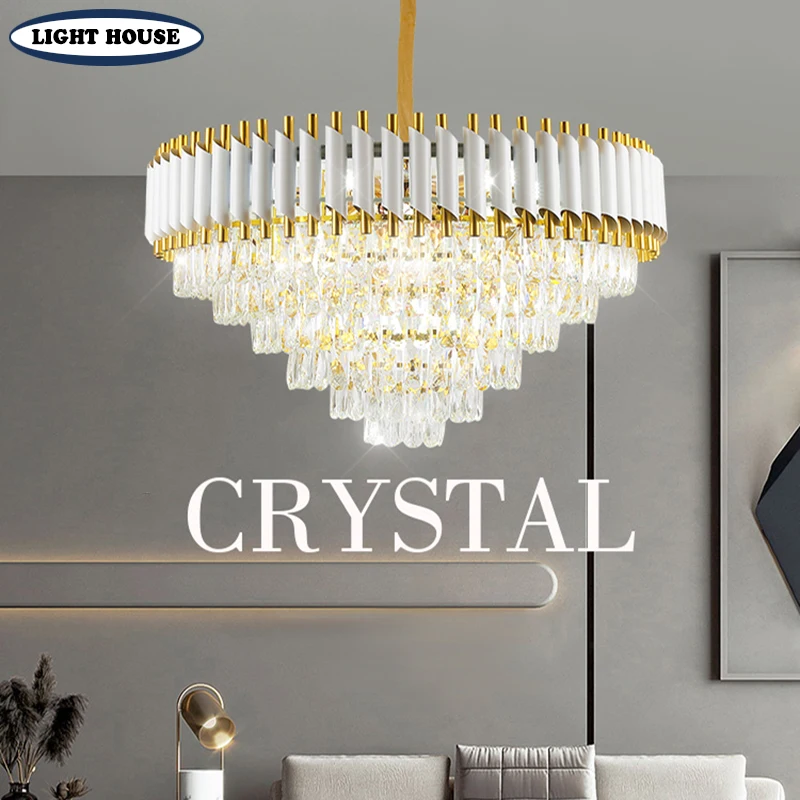 Modern Crystal Lamp Living Room LED Chandelier E14 Ceiling Light Kitchen Chandelier Aisle Lighting Wall Lamp Home Decor Lights