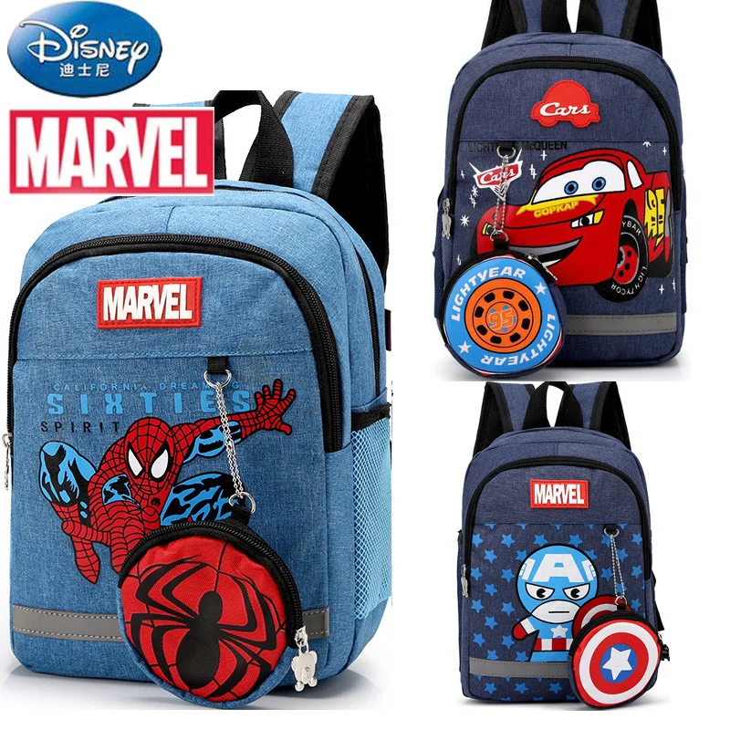 

Disney 2022 New Captain America Spiderman Pattern Schoolbag Kindergarten Cute Backpack Boy Schoolbag Children's Schoolbag