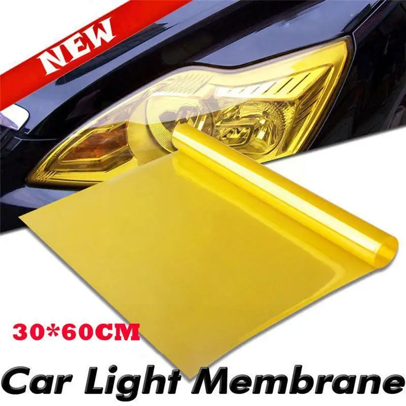 

Yellow Car Light Headlight Taillight Tint Vinyl Film Fog Sheet Matt Smoke Color-Changing Film Sticker Lamp Sticker Rear Y7Z1