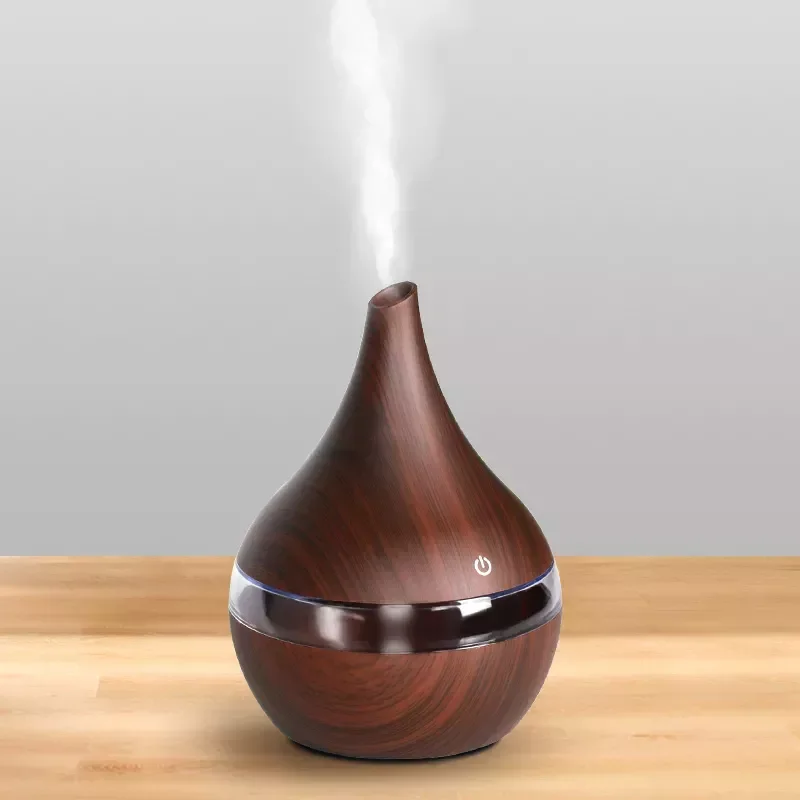 Humidifier Aroma Diffuser Aromatherapy Diffuser Wood Grain Oil Mist Maker Fogger 7 Colours LED Light For Home