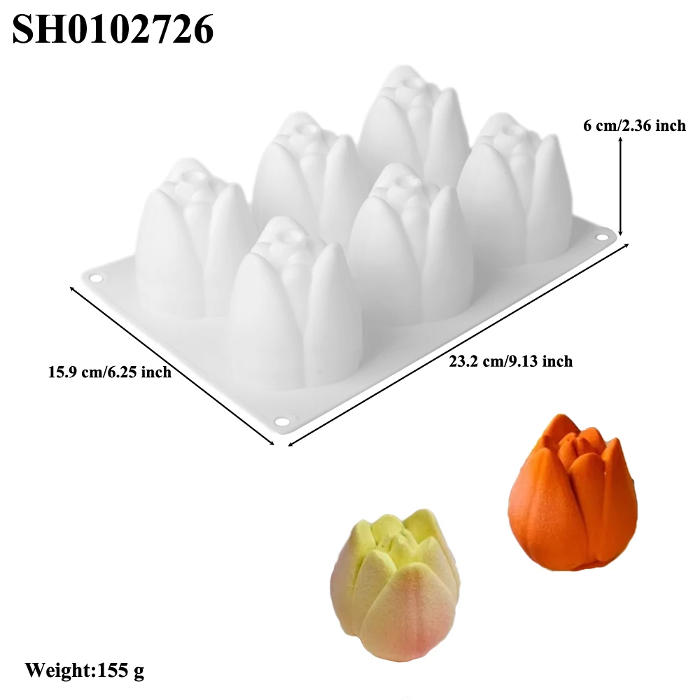 

Формы для выпечки SHENHONG силиконовые тюльпан 6 шт.