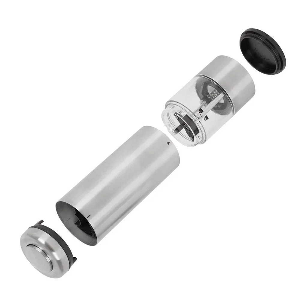 

Stainless Steel Electric Salt Pepper Grinder Automatic Refillable Battery Operated Shaker Spice Mill