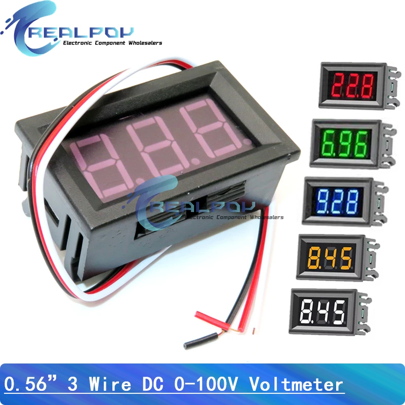 Светодиодный цифровой вольтметр постоянного тока 0-100 В | AliExpress